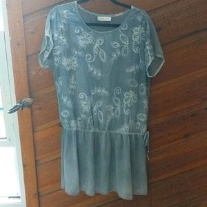 Tunic top with elastic drop waist